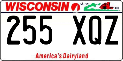 WI license plate 255XQZ
