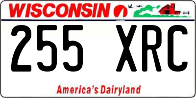 WI license plate 255XRC