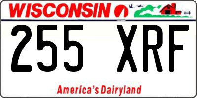 WI license plate 255XRF