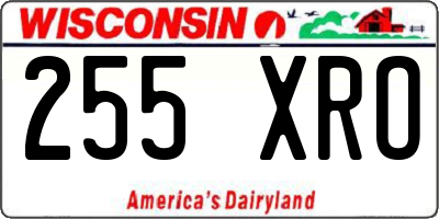 WI license plate 255XRO