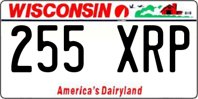 WI license plate 255XRP