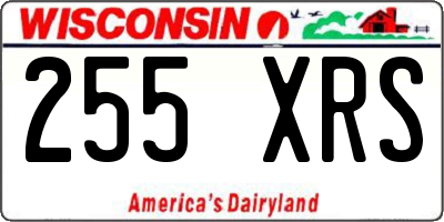 WI license plate 255XRS