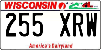 WI license plate 255XRW