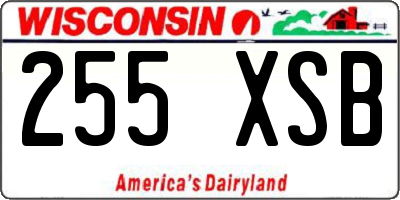 WI license plate 255XSB