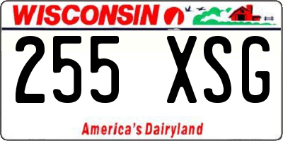 WI license plate 255XSG