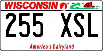 WI license plate 255XSL