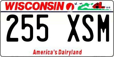 WI license plate 255XSM