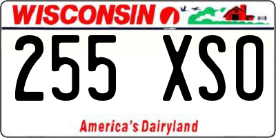 WI license plate 255XSO