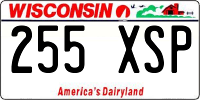 WI license plate 255XSP
