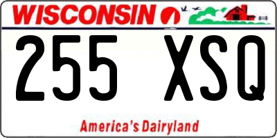WI license plate 255XSQ