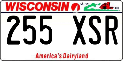 WI license plate 255XSR
