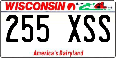 WI license plate 255XSS