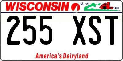 WI license plate 255XST