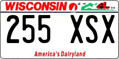 WI license plate 255XSX