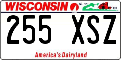 WI license plate 255XSZ