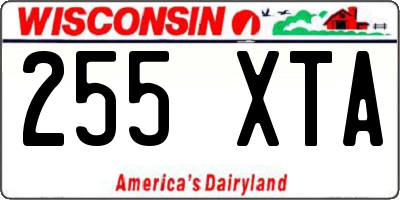 WI license plate 255XTA