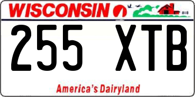 WI license plate 255XTB