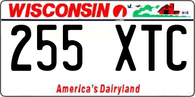 WI license plate 255XTC