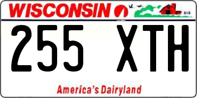 WI license plate 255XTH