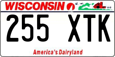 WI license plate 255XTK