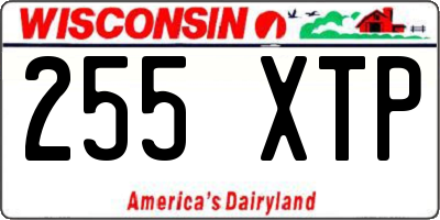 WI license plate 255XTP