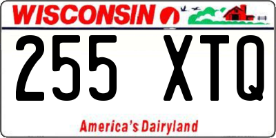 WI license plate 255XTQ