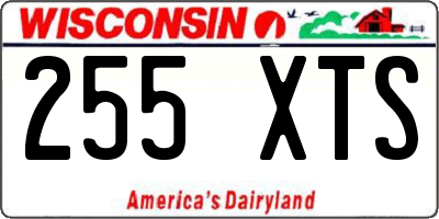 WI license plate 255XTS