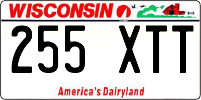 WI license plate 255XTT