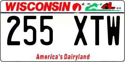 WI license plate 255XTW