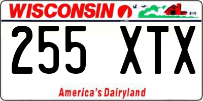 WI license plate 255XTX