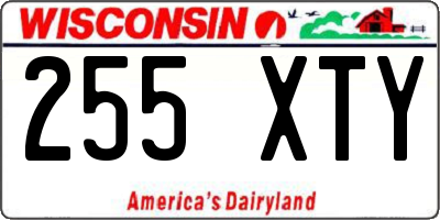 WI license plate 255XTY
