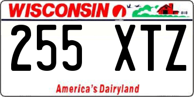WI license plate 255XTZ