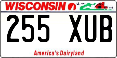 WI license plate 255XUB
