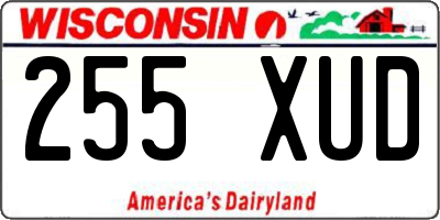 WI license plate 255XUD