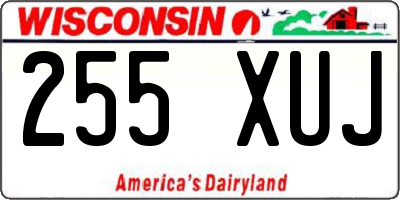 WI license plate 255XUJ