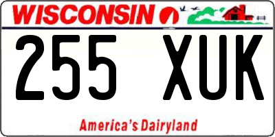 WI license plate 255XUK