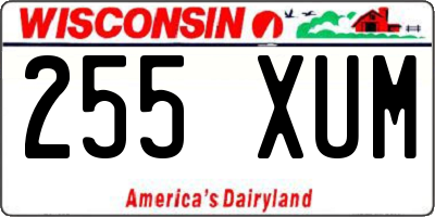 WI license plate 255XUM