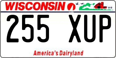 WI license plate 255XUP