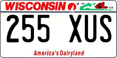WI license plate 255XUS