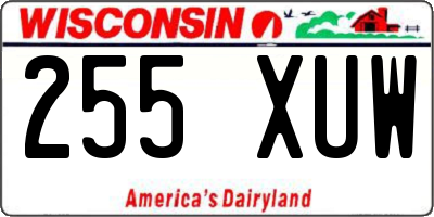 WI license plate 255XUW