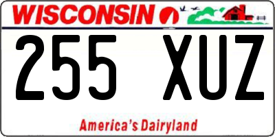 WI license plate 255XUZ