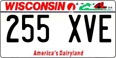 WI license plate 255XVE