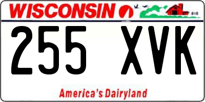 WI license plate 255XVK