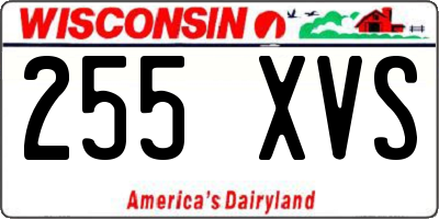 WI license plate 255XVS