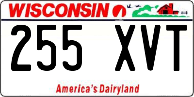 WI license plate 255XVT