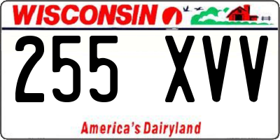 WI license plate 255XVV