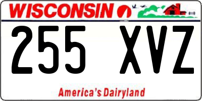 WI license plate 255XVZ
