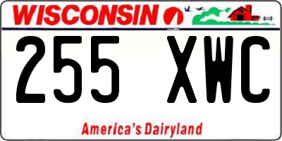 WI license plate 255XWC