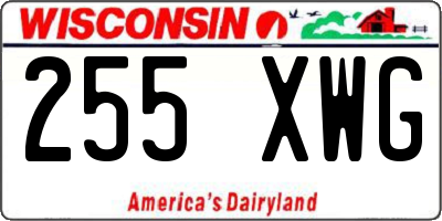 WI license plate 255XWG