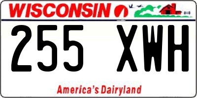WI license plate 255XWH